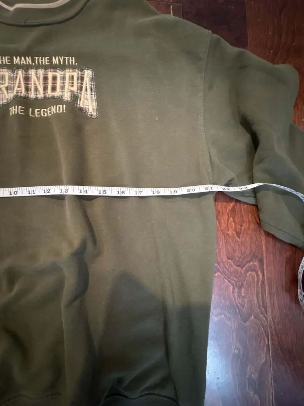MC Sport Grandpa The Man The Myth The Legend Sweatshirt - Green Crewneck - Size
